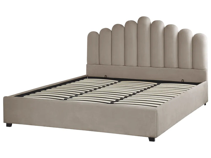 Ottoman Bed Velvet 180 x 200 cm (EU Super King) Taupe Stauton