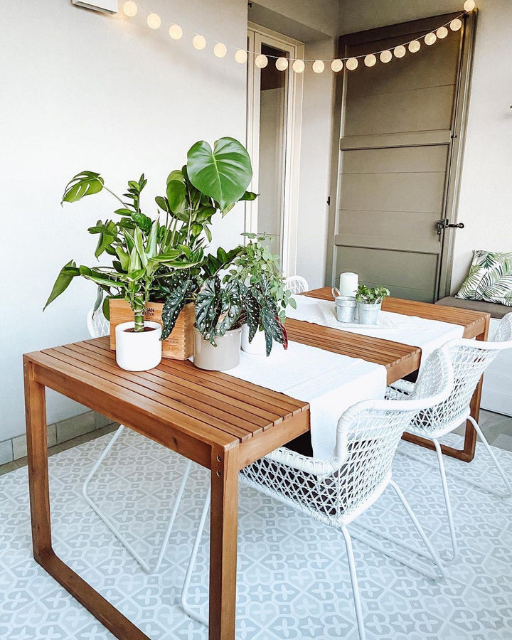 Sassari Garden Dining Table 180 cm 90 cm Acacia Wood Brown