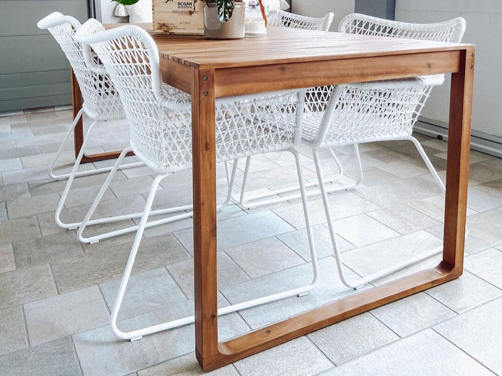 Sassari Garden Dining Table 180 cm 90 cm Acacia Wood Brown