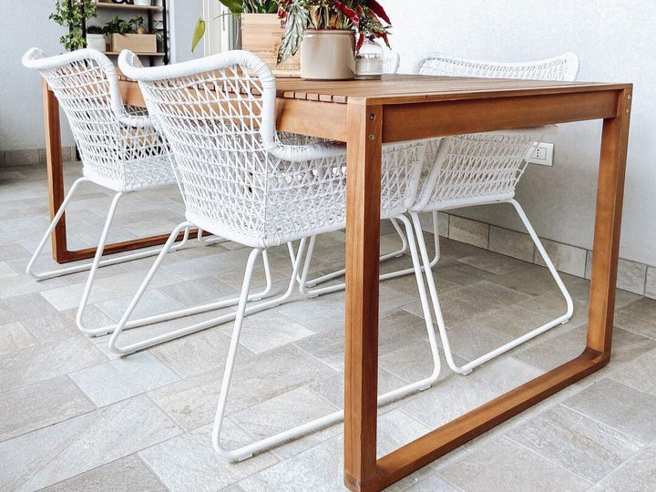 Sassari Garden Dining Table 180 cm 90 cm Acacia Wood Brown