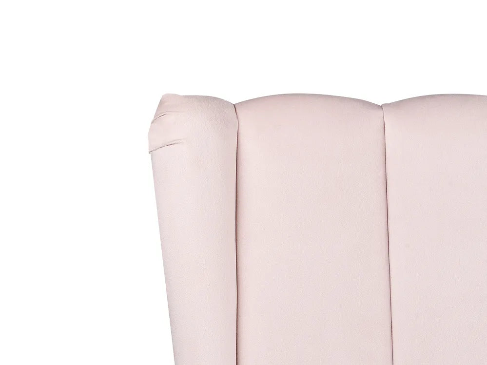 Bed Velvet 140 x 200 cm (EU Double) Pastel Pink Henley