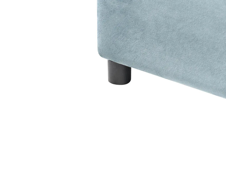 Kids Ottoman Bed Crown Velvet 90 x 200 cm (EU Single) Blue Holly