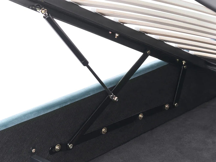 Kids Ottoman Bed Crown Velvet 90 x 200 cm (EU Single) Blue Holly