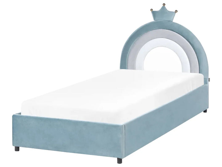 Children's bed with a crown design on a white background