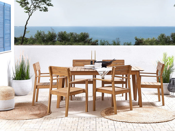 Fornelli Garden Dining Table 180 cm 90 cm Acacia Wood Brown