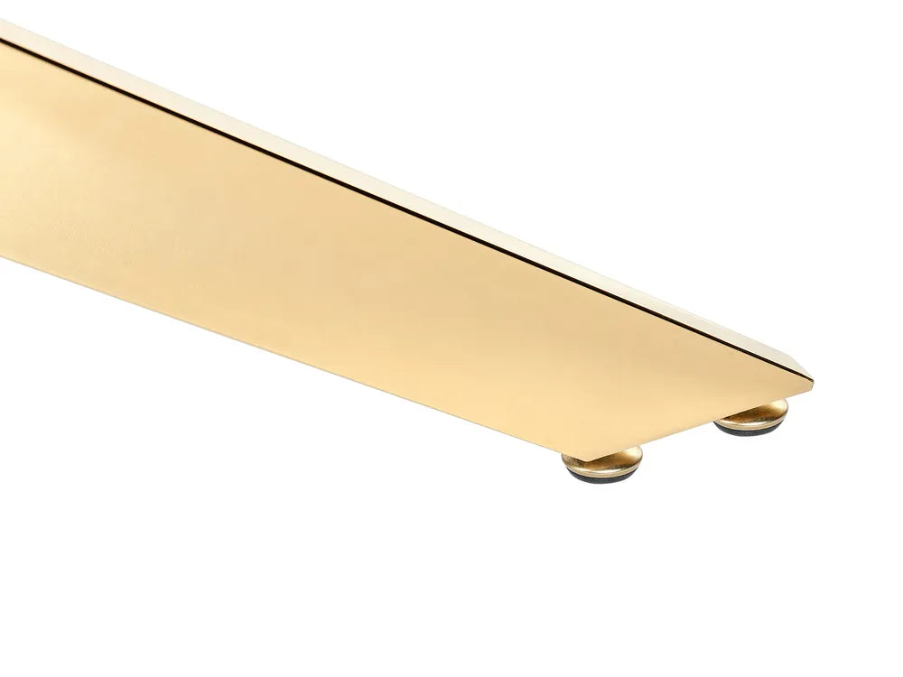 Dining Table Gold 120 cm 120 cm Tempered Glass Kamai