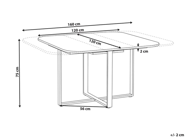Extending Dining Table Brown 120/160 cm 120 cm Bende