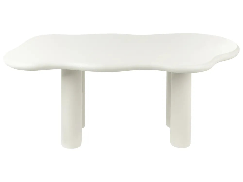 White round coffee table on a white background