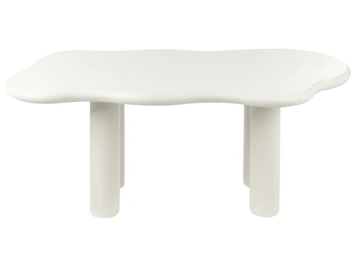 White round coffee table on a white background