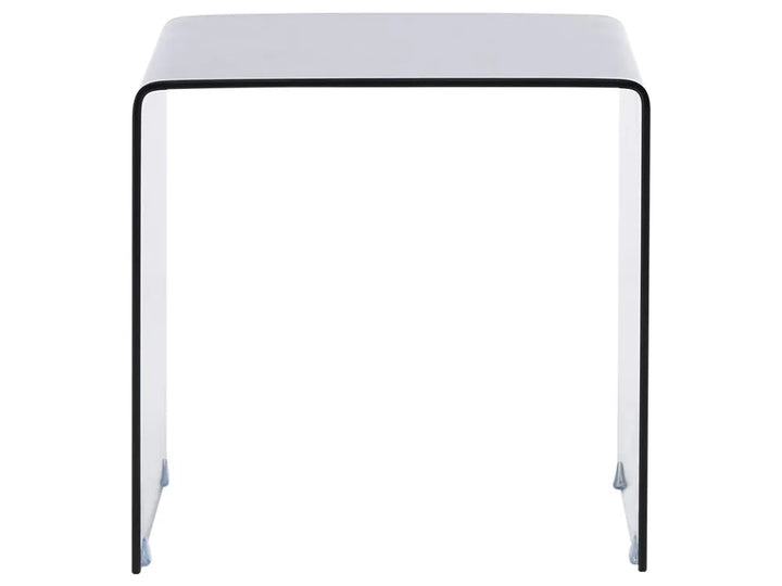 Set of 2 Side Tables Tempered Glass Black Navaro