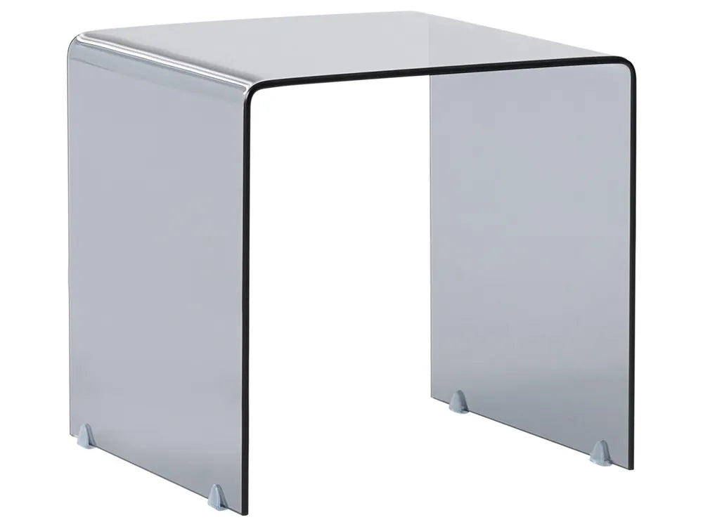 Set of 2 Side Tables Tempered Glass Black Navaro