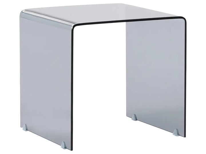 Set of 2 Side Tables Tempered Glass Black Navaro