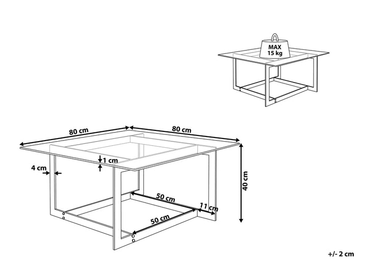 Coffee Table Tempered Glass Gold Matanna