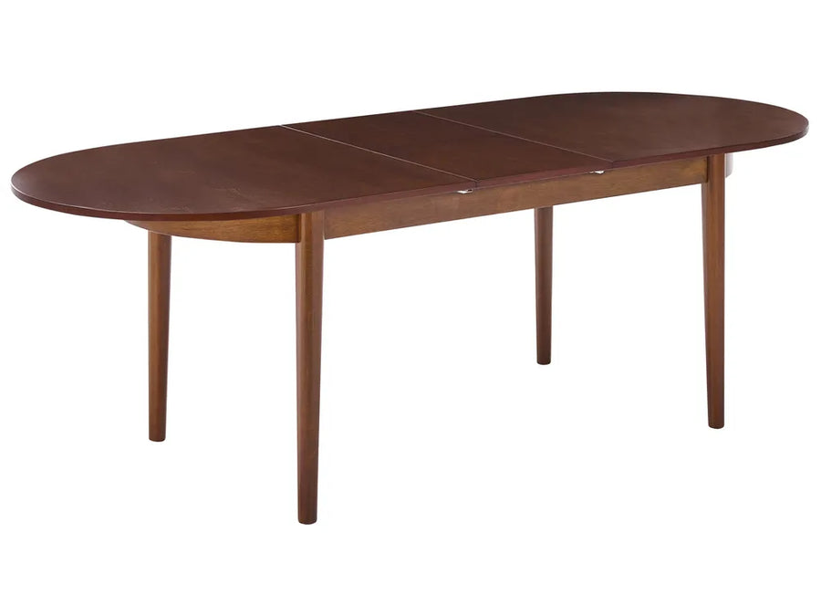Wooden dining table on a white background