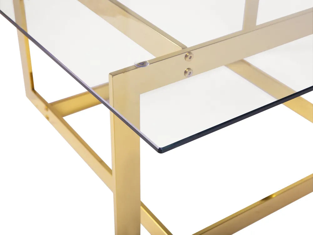 Coffee Table Tempered Glass Gold Matanna