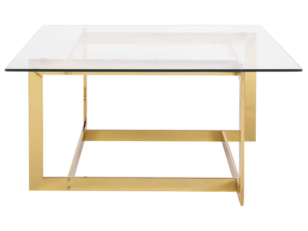 Coffee Table Tempered Glass Gold Matanna