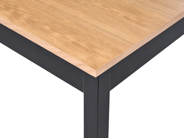 Extending Dining Table Light Brown/ Black 120/150 cm 90 cm Pine Wood Kris