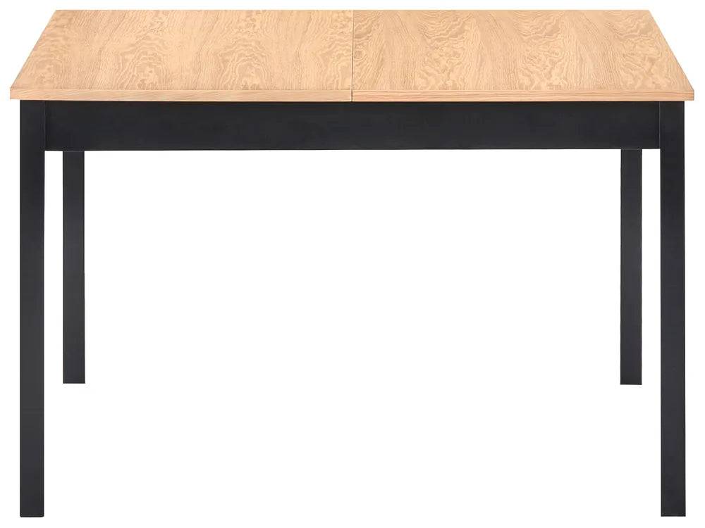 Extending Dining Table Light Brown/ Black 120/150 cm 90 cm Pine Wood Kris