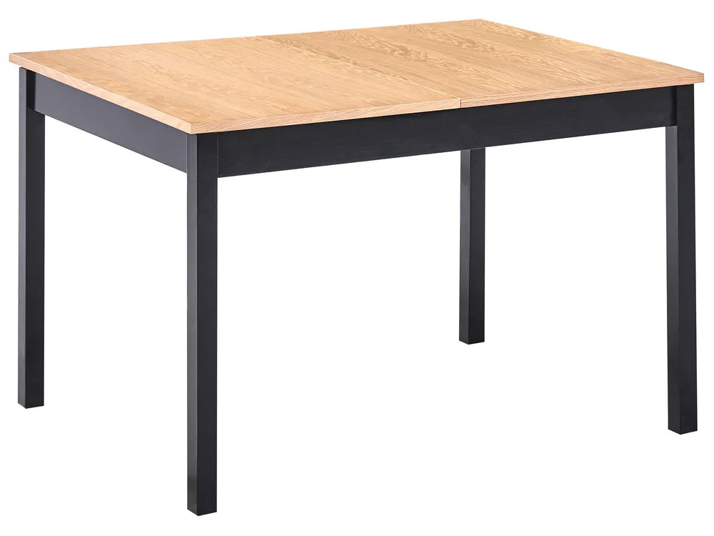 Extending Dining Table Light Brown/ Black 120/150 cm 90 cm Pine Wood Kris