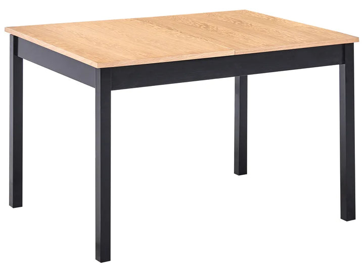 Extending Dining Table Light Brown/ Black 120/150 cm 90 cm Pine Wood Kris