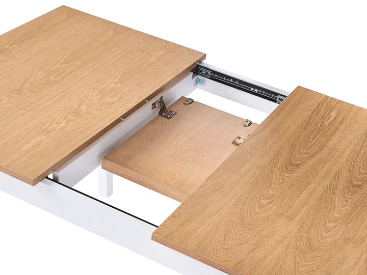 Extending Dining Table Light Brown/ White 120/150 cm 90 cm Pine Wood Kris