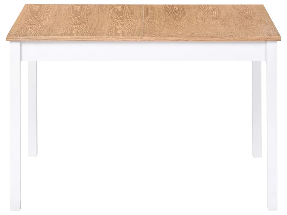Extending Dining Table Light Brown/ White 120/150 cm 90 cm Pine Wood Kris