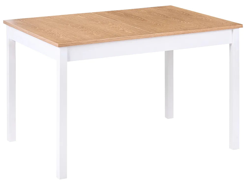 Extending Dining Table Light Brown/ White 120/150 cm 90 cm Pine Wood Kris