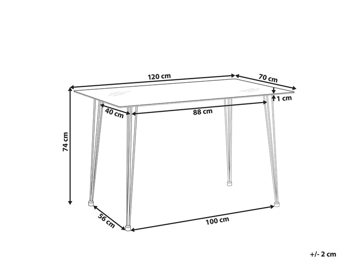Dining Table Silver 120 cm 70 cm Tempered Glass Niha