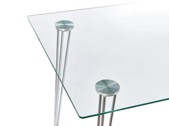Dining Table Silver 120 cm 70 cm Tempered Glass Niha