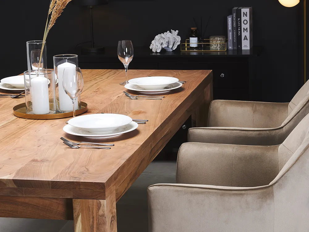 Outdoor Dining Table for 6 Brown 180 cm 90 cm Acacia Wood Barajas