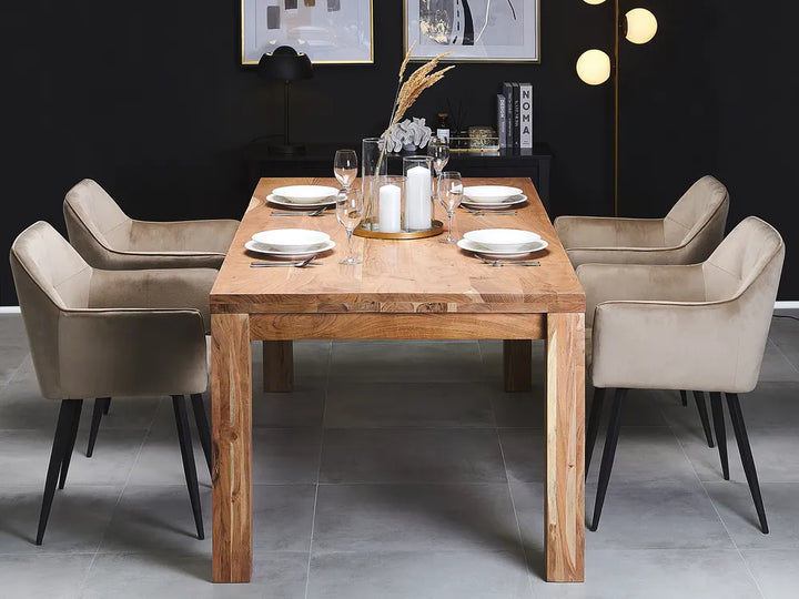 Outdoor Dining Table for 6 Brown 180 cm 90 cm Acacia Wood Barajas
