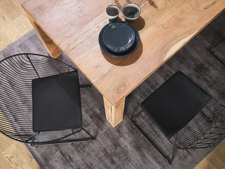 Outdoor Dining Table for 6 Brown 180 cm 90 cm Acacia Wood Barajas