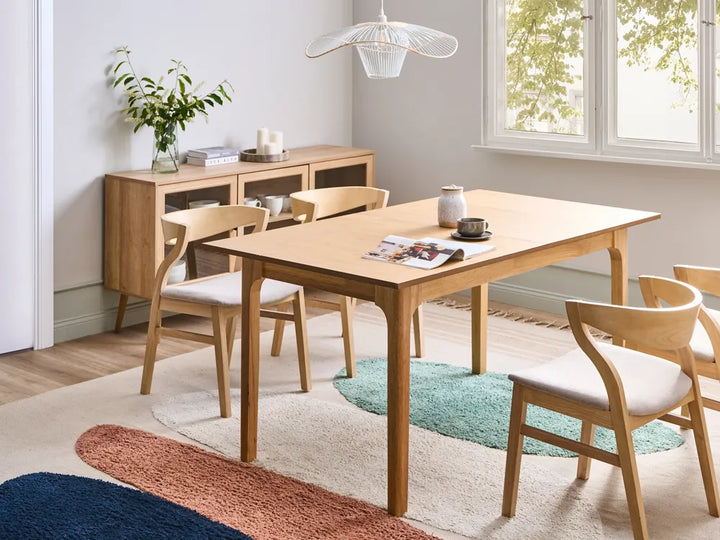 Extending Dining Table Light Ash Wood 160/200 cm 90 cm Landeros