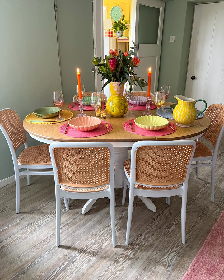 Extending Dining Table Light Ash Wood 106/150 cm 106 cm Wood Fung
