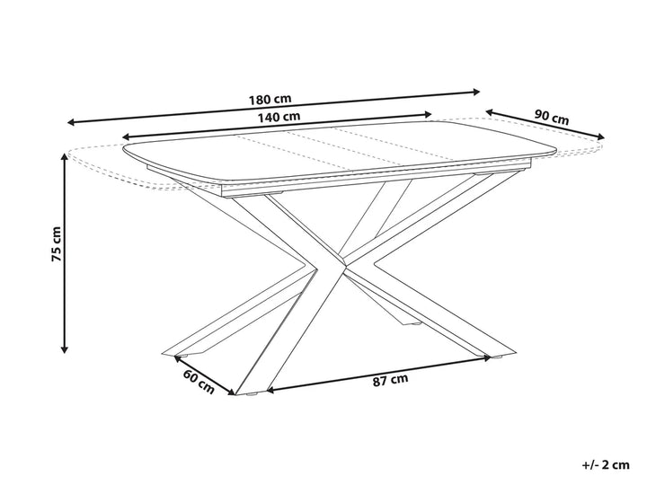 Extending Dining Table Brown 140/180 cm 90 cm Aryah