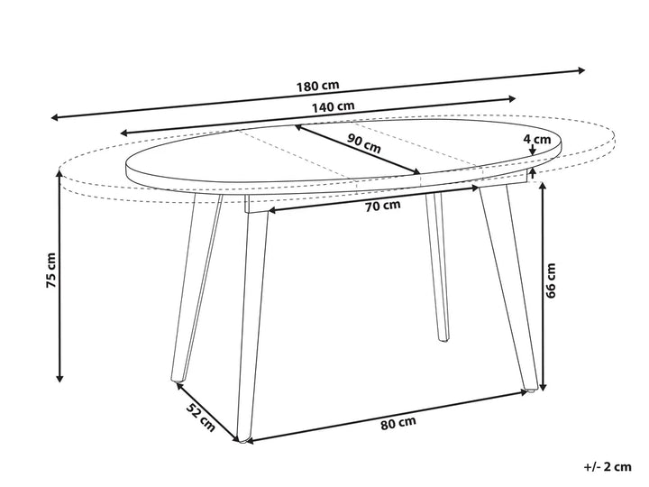 Extending Dining Table Brown 140/180 cm 90 cm Yaker
