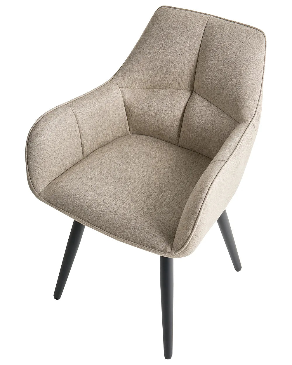 Set of 2 Dining Chairs Faux Linen Beige Brea
