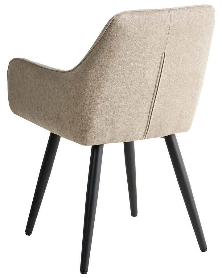 Set of 2 Dining Chairs Faux Linen Beige Brea