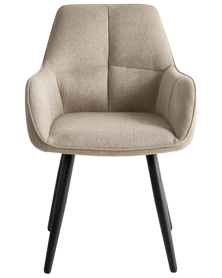Set of 2 Dining Chairs Faux Linen Beige Brea