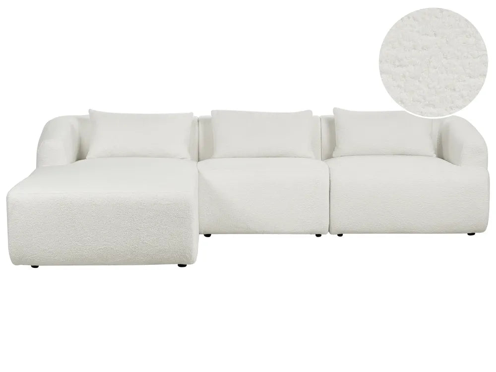 Corner Sofa 3 Seater Boucle Off-White Right Hand Cylar