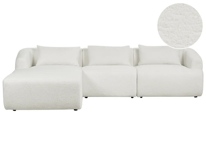 Corner Sofa 3 Seater Boucle Off-White Right Hand Cylar