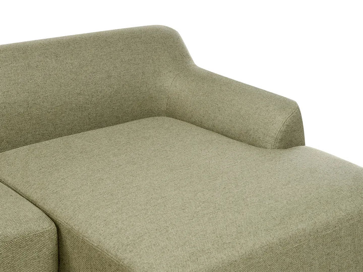 Corner Sofa 3 Seater Fabric Olive Green Left Hand Azuri