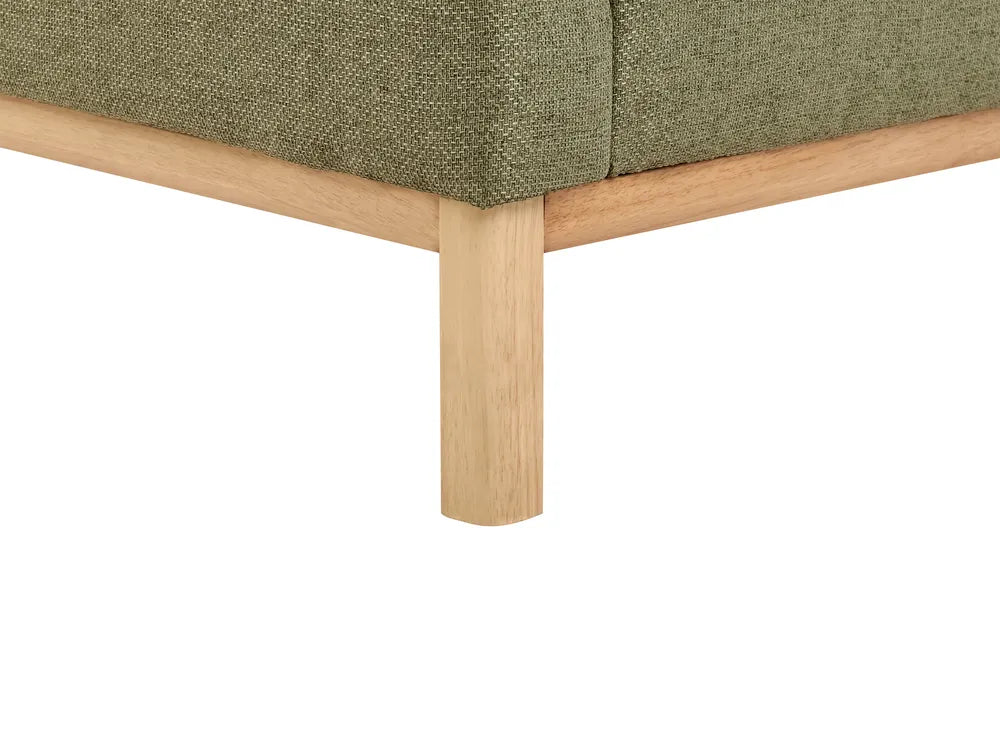 Corner Sofa 3 Seater Fabric Olive Green Left Hand Azuri