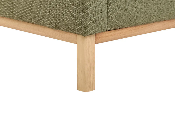 Corner Sofa 3 Seater Fabric Olive Green Left Hand Azuri