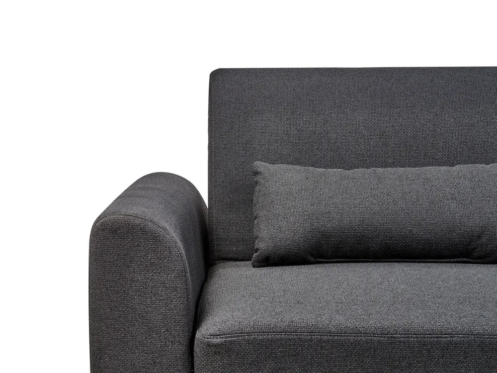 Corner Sofa Bed 3 Seater Fabric Black Left Hand Andress