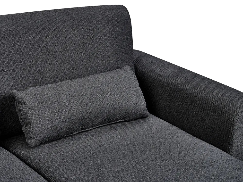 Corner Sofa Bed 3 Seater Fabric Black Left Hand Andress