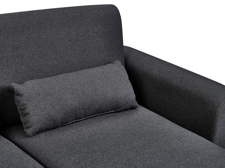 Corner Sofa Bed 3 Seater Fabric Black Left Hand Andress