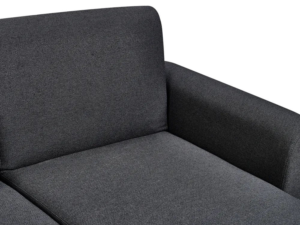 Corner Sofa Bed 3 Seater Fabric Black Left Hand Andress