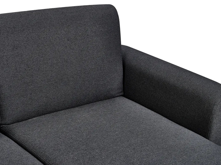 Corner Sofa Bed 3 Seater Fabric Black Left Hand Andress