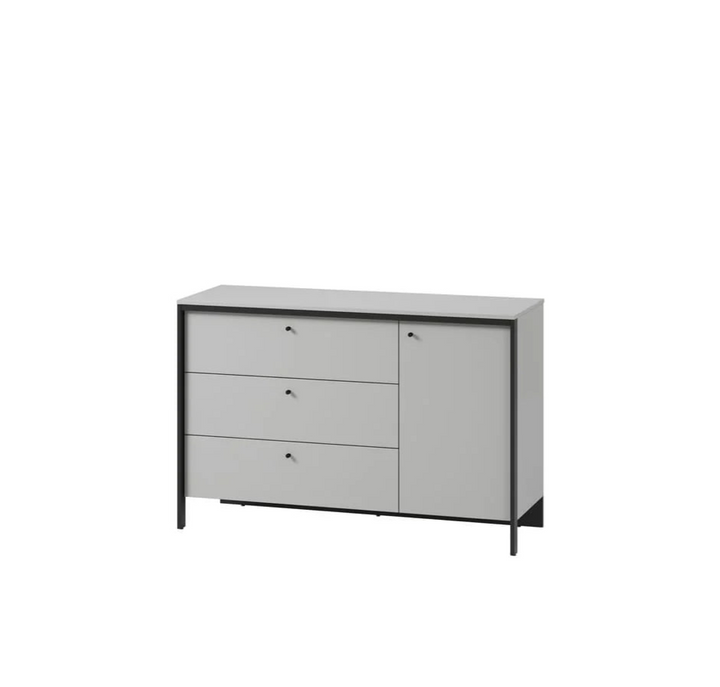 GRIS Sideboard Cabinet - Modern Grey & Black Bedroom Furniture with LED Lighting